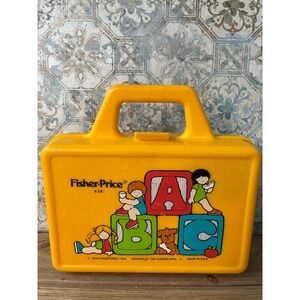 VTG 1979 Fisher-Price 638‎ ABC Yellow Plastic Lunch Box with Thermos Retro